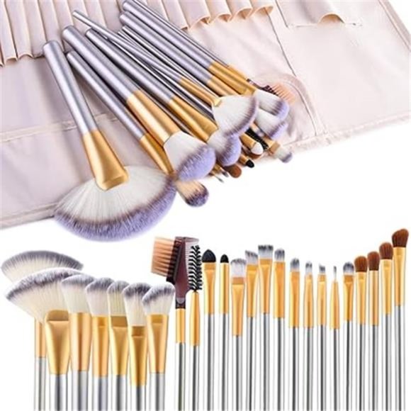 Make up Brushes,24pcs Premium Cosmetic Makeup Brush Set for Foundation Blending - Picture 7 of 7